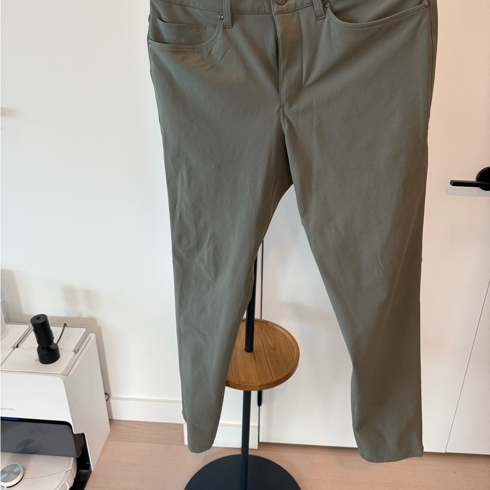 Men's Olive Athleisure Dress Pants